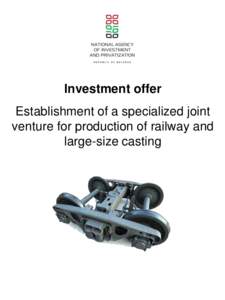 Investment offer Establishment of a specialized joint venture for production of railway and large-size casting  Investment offer