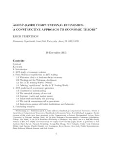 Complex systems theory / Cybernetics / Systems theory / Game theory / Agent-based computational economics / Computational economics / General equilibrium theory / Agent-based model / Macroeconomic model / Economics / Mathematical economics / Science