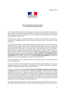 French position on Monti report