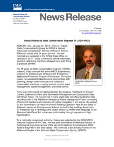 Natural Resources Conservation Service P.O. Box[removed] Skyway Drive Auburn, Alabama[removed]Web: www.al.nrcs.usda.gov