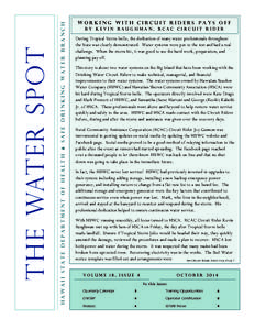 Hawaii state department of health  safe drinking water branch  The Water Spot Working With Circuit Riders Pays Off By Kevin Baughman, RCAC Circuit Rider