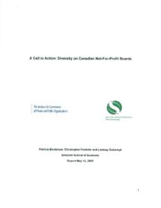 Institute for Governance of Private and Public Organizations - A Call to Action: Diversity on Canadian Not-for-Profit Boards