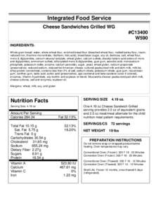 ZARTIC/Z-BIRD NUTRITIONAL INFORMATION SHEET