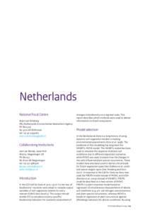 Netherlands National Focal Centre Arjen van Hinsberg PBL Netherlands Environmental Assessment Agency PO Box 303 NL-3720 AH Bilthoven