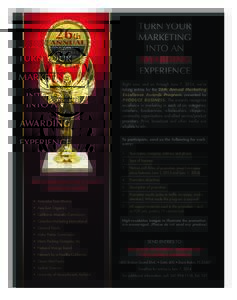 PBH Awards_Layout[removed]:16 AM Page 1  TURN YOUR MARKETING INTO AN AWARDING