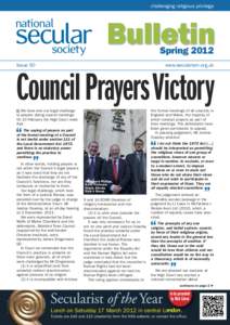 challenging religious privilege  Bulletin Spring 2012 Issue 50