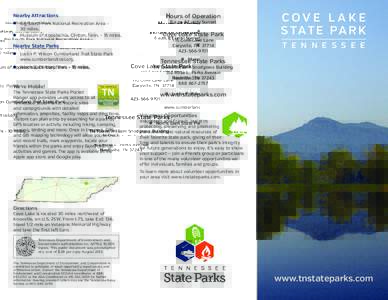 Cumberland Trail / Norris Dam State Park / Norris Dam / Reelfoot Lake State Park / Foss State Park / Tennessee / Cove Lake State Park / Mississippian culture