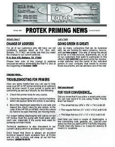 18-Sept[removed]PROTEK PRIMING NEWS Volume 2/ Issue 2