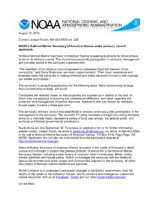 American Samoa / Marine protected area / Oceanography / Earth / Fagatele Bay National Marine Sanctuary / Marine biology / United States National Marine Sanctuary / Water