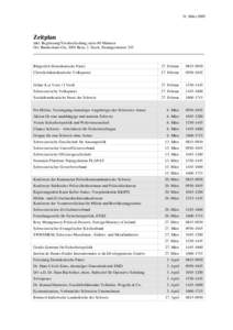 31. März[removed]Zeitplan inkl. Begrüssung/Verabschiedung; netto 60 Minuten Ort: Bundeshaus-Ost, 3003 Bern, 2. Stock, Sitzungszimmer 245