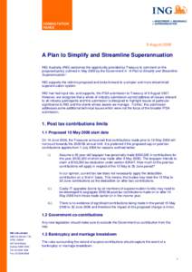 CONSULTATION PAPER 9 AugustA Plan to Simplify and Streamline Superannuation