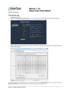 Martus™ 4.5 Bảng Tham Khảo Nhanh https://www.martus.org Thiết đặt phần mềm 1.