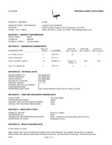 Text1 MATERIAL SAFETY DATA SHEET  PRODUCT / MATERIAL: