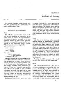 CHAPTER I1  Methods of Survey The methods described in this chapter comprise the specifications for determining the length and direction of lines.