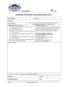 Master Teacher Nomination Form