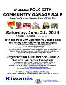 POLK CITY COMMUNITY GARAGE SALE 8th ANNUAL