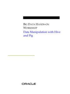 BIG DATA HANDS-ON WORKSHOP Data Manipulation with Hive and Pig  Contents
