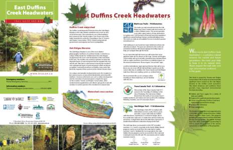 East Duffins Creek Headwaters East Duffins Creek Headwaters  TRAIL GUIDE AND MAP