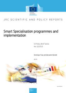Smart Specialisation programmes and implementation S3 Policy Brief Series NoThird Main Title Line Third Line