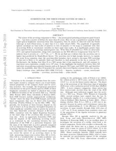 Preprint typeset using LATEX style emulateapj v[removed]EVIDENCE FOR THE WHITE DWARF NATURE OF MIRA B J. L. Sokoloski Columbia Astrophysics Laboratory, Columbia University, New York, NY 10027, USA