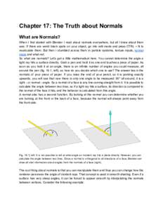    Chapter 17: The Truth about Normals     What are Normals? 