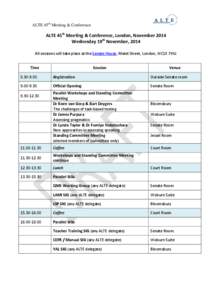 Draft Programme – ALTE Meeting, Maynooth, November 2009