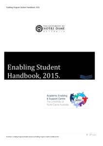 Enabling Program Student Handbook, 2015  Enabling Student Handbook, [removed]