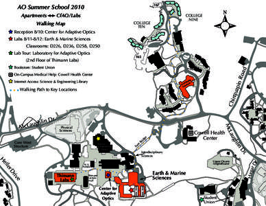 167  AO Summer School 2010 CfAO/Labs  Walking Map