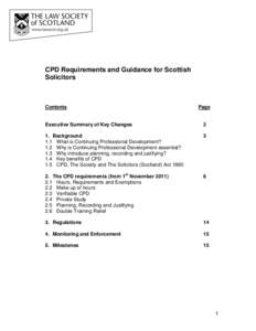 CPD Requirements and Guidance for Scottish Solicitors Contents  Page