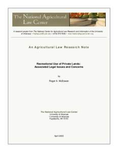 Research Publications, National Agricultural Law Center