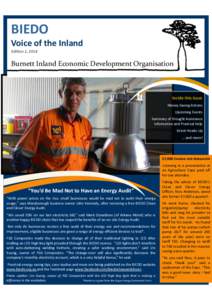 BIEDO Voice of the Inland Edition 1, 2014 Burnett Inland Economic Development Organisation