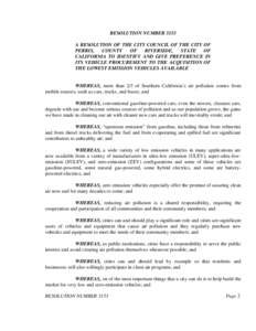 RESOLUTION NUMBER 3153 A RESOLUTION OF THE CITY COUNCIL OF THE CITY OF PERRIS, COUNTY OF RIVERSIDE,