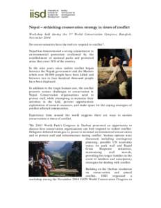 Microsoft Word - Nepal - rethinking conservation in times of conflict IISD webnote2.doc