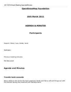 [removed] Board Meeting Agenda/Minutes  OpenStreetMap Foundation 16th March 2011