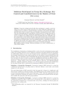 An extended abstract of this work appeared in: The 4th International Conference on Autonomic and Trusted Computing (ATC ’07) (July 11–[removed], Hong-Kong, China) B. Xiao, L. T. Yang, J. Ma, C. Muller-Schloer and Y. Hu