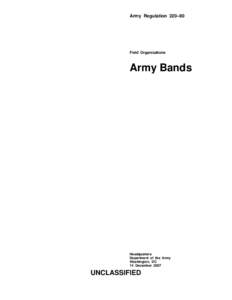 Army Regulation 220–90  Field Organizations Army Bands