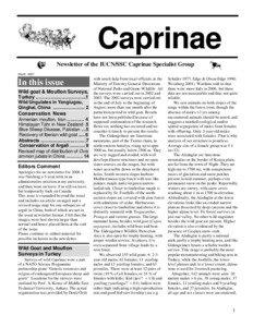 Caprinae Newsletter of the IUCN/SSC Caprinae Specialist Group March 2007