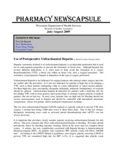 Pharmacy NewsCapsule - July/August 2009