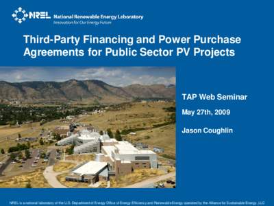 Third-Party Financing and Power Purchase Agreements for Public Sector PV Projects