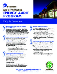 NON-RESIDENTIAL  ENERGY AUDIT PROGRAM FAQs for Contractors