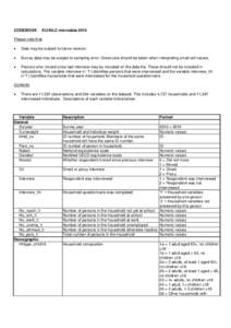 CODEBOOK  EU-SILC microdata 2010 Please note that 