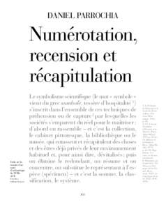 DANIEL PARROCHIA  Numérotation, recension et récapitulation