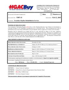 COOPERATIVE PURCHASING PROGRAM Houston-Galveston Area Council of Governments 3555 Timmons, Suite 120, Houston, TXPhone: Fax: www.hgacbuy.org