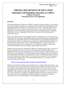 Attachment A, Supt’s. Memo No[removed]March 21, 2014 VIRGINIA DEPARTMENT OF EDUCATION Individuals with Disabilities Education Act (IDEA) Guidance Document