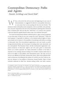 International relations / Cosmopolitan democracy / Cosmopolitanism / Daniele Archibugi / Democracy / David Held / E-democracy / Global governance / Democratization / World government / Politics / Political philosophy