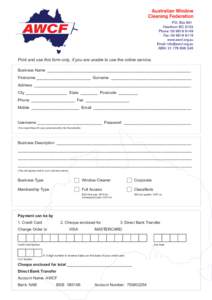 R  Print and use this form only, if you are unable to use the online service. Business Name __________________________________________________________________ Firstname _________________________ Surname _________________