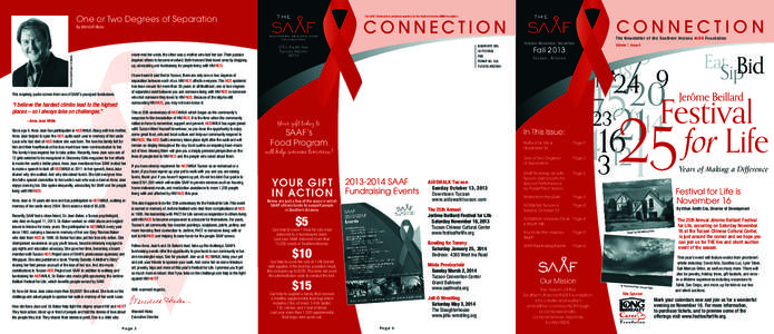 One or Two Degrees of Separation  THE The SAAF Connection is published quarterly by the Southern Arizona AIDS Foundation.