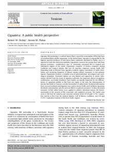 Ciguatera: A public health perspective