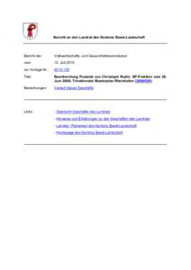 Bericht betreffend Beantwortung Postulat von Christoph Rudin, SP-Fraktion vom 26. Juni 2006; Trinationaler Masterplan Rheinhafen[removed])