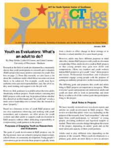 Ageism / Youth participation / Youth-adult partnership / Youth work / Positive youth development / Venturing / Structure / Community building / Youth mainstreaming / Youth rights / Human development / Sociology